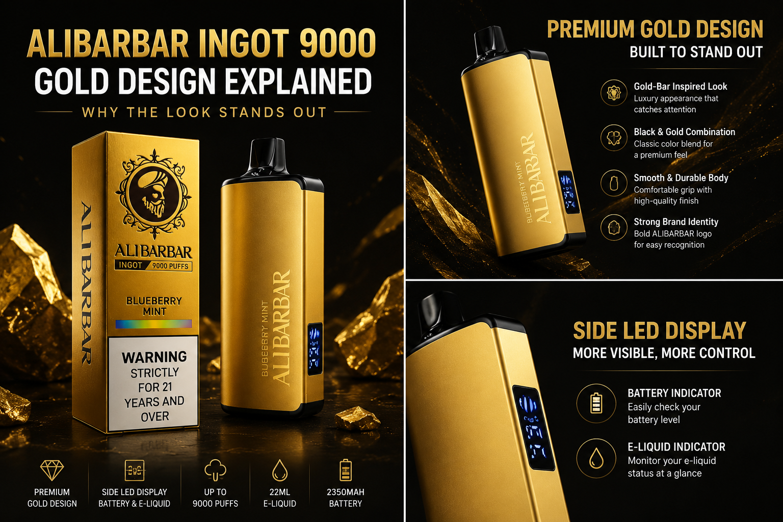 ALIBARBAR INGOT 9000 Gold Design Explained product guide Australia