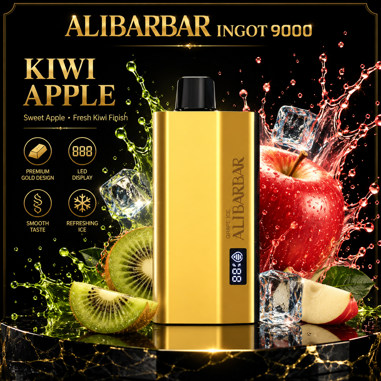 ALIBARBAR INGOT 9000 Kiwi Apple Flavour Australia